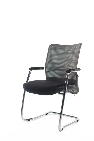 Modern comfortable black chair isolated on white — Stock Photo