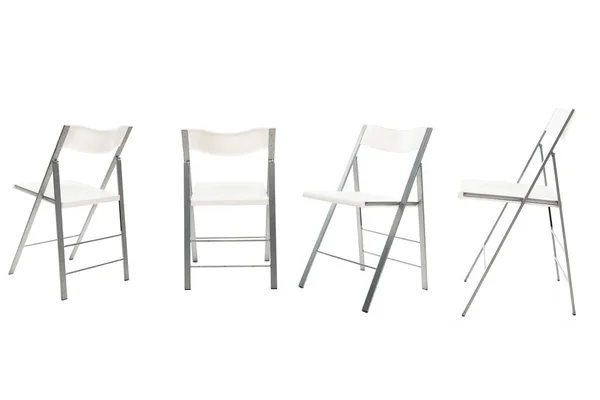 Sedie moderne con sedili bianchi isolati su bianco — Foto stock