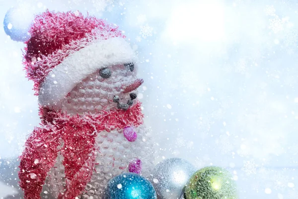 Snowman and Christmas decorations. — Stock Photo, Image