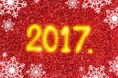2017 parıltı köpüklü kırmızı arka plan.