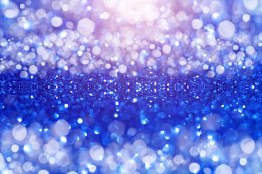 Mavi glitter bokeh arka plan.