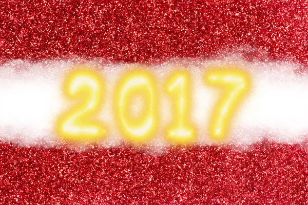 2017 Sparkling with red glitter Background. — Stock Photo, Image