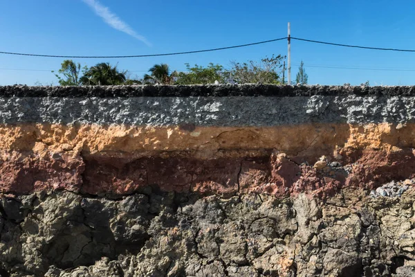 Boden- und Gesteinsschichten der Straße — Stockfoto