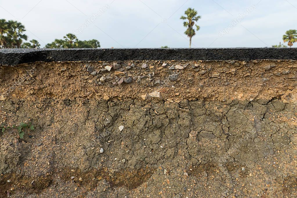 The layer of asphalt road.