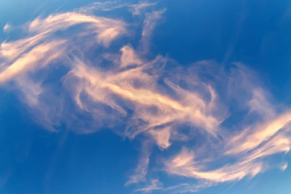 Oranžová v cloudu s modrou oblohou — Stock fotografie