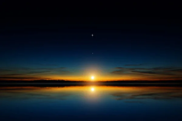 Crepúsculo cielo con estrella . — Foto de Stock