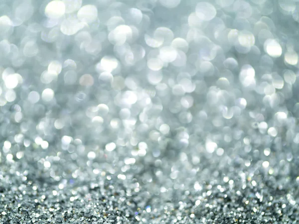Argento scintillante Glitter bokeh sfondo . — Foto Stock