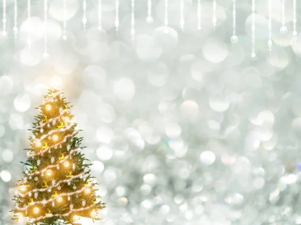 Silver Sparkling Glitter bokeh Background. — Stock Photo, Image