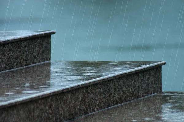 Rain fall on the staircase — Stock Photo, Image