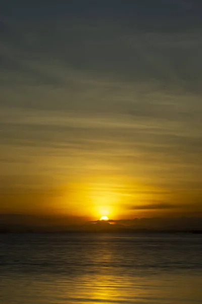 Céu Pôr Sol Com Nuvem Tempo Dourado — Fotografia de Stock