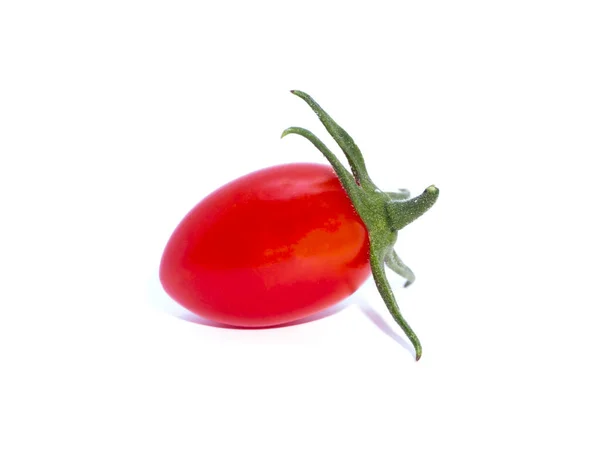 Close Tomate Cereja Sobre Fundo Branco Lycopersicon Esculentum — Fotografia de Stock