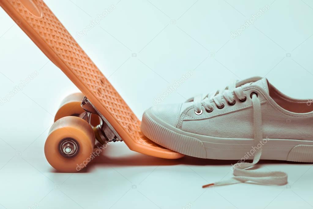 Hipster skateboard and sneaker 