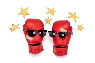 Boxing gloves with sunglasses  clipart