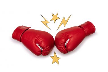 Red boxing gloves  clipart