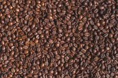 pražená aromatická hnědá kávová zrna