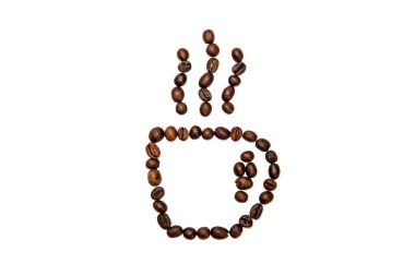 Coffee cup from coffee beans  clipart