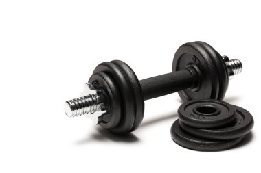 iron dumbbell with weight plates