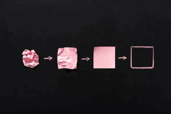 Catatan kosong pink dalam kondisi berbeda — Stok Foto