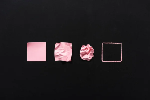 Notas em branco rosa em diferentes estados — Fotografia de Stock