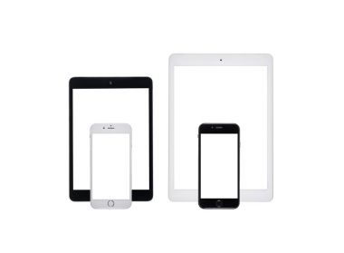 digital tablets and smartphones clipart