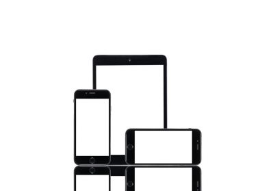 Digital devices with blank screens  clipart