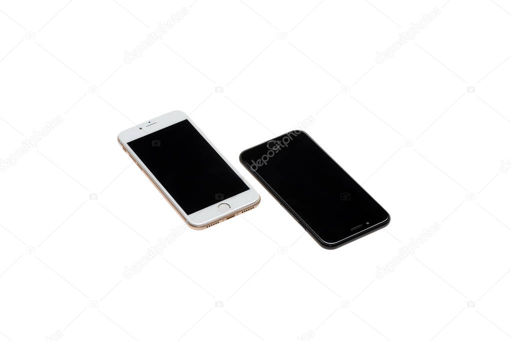smartphones with blank screens