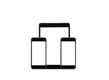 Dijital tablet ve akıllı telefonlar ile boş ekranlar