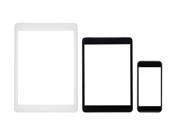 Digital tablets and smartphone with blank screens — Stock Photo, Image