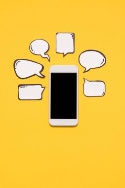 Smartphone and blank speech bubbles clipart