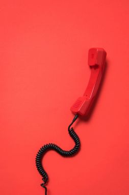 Red telephone handset clipart