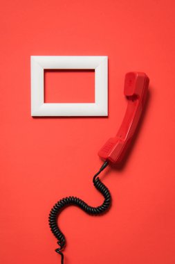 Telephone handset and frame clipart