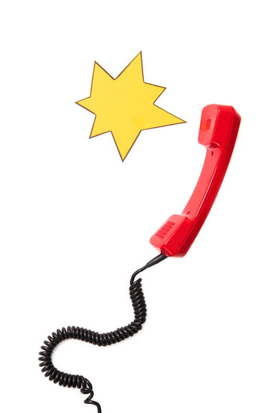 Telephone handset and speech bubble