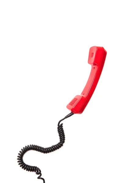 Kırmızı telefon yakışıklı — Stok fotoğraf