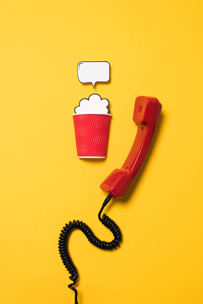 Telephone handset and paper cup