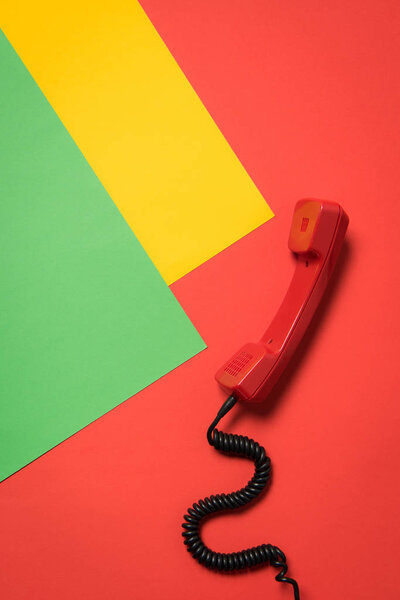Red telephone handset