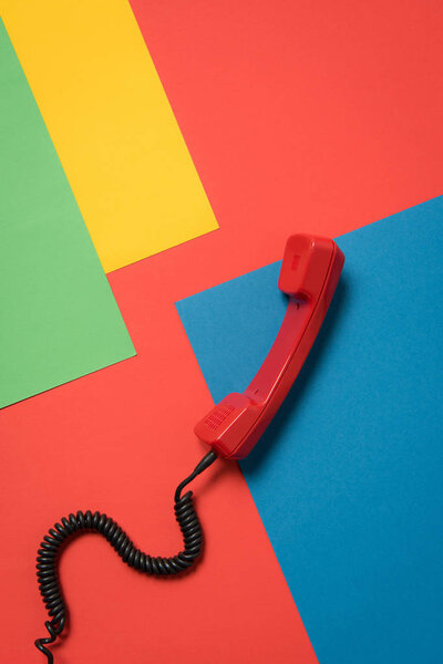Red telephone handset