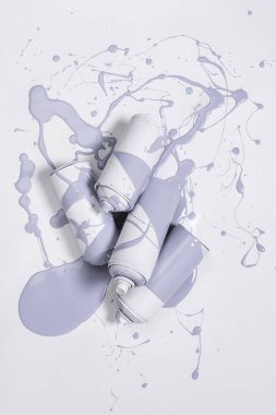 sprey boya ile gri boya beyaz izole kapalı kutular içinde görünümünü kapat