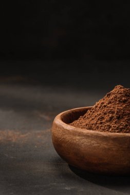 masada ahşap kase toz kakao Resim kırpılmış