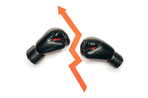 Guantes de boxeo negros — Stock Photo