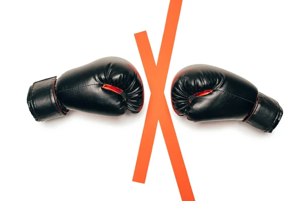 Guantes de boxeo negros — Stock Photo