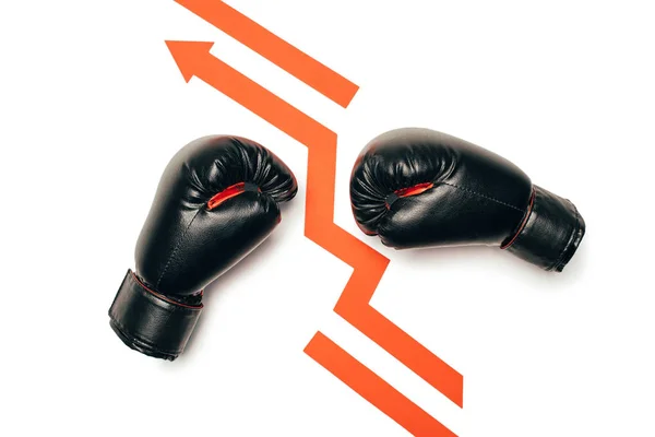 Guantes de boxeo negros — Stock Photo