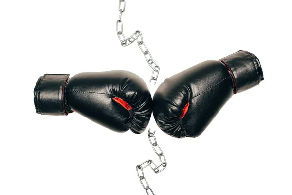 Guantes de boxeo negros — Stock Photo