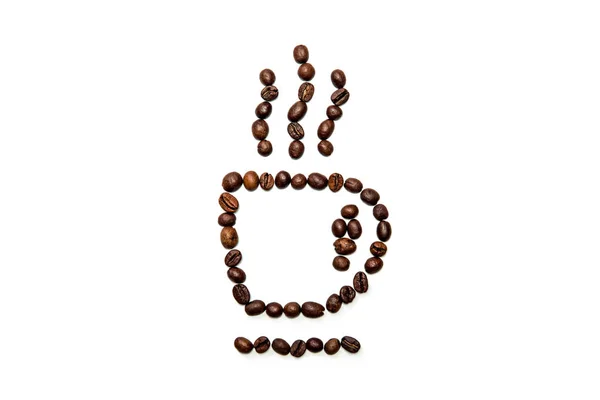 Tasse à café à partir de grains de café — Photo de stock