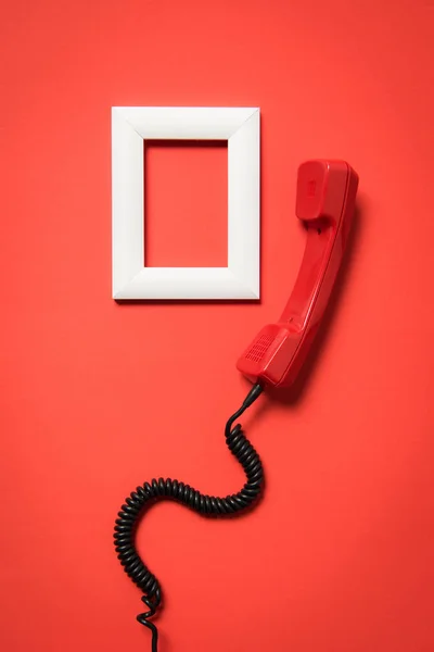 Telephone handset and frame — Stock Photo