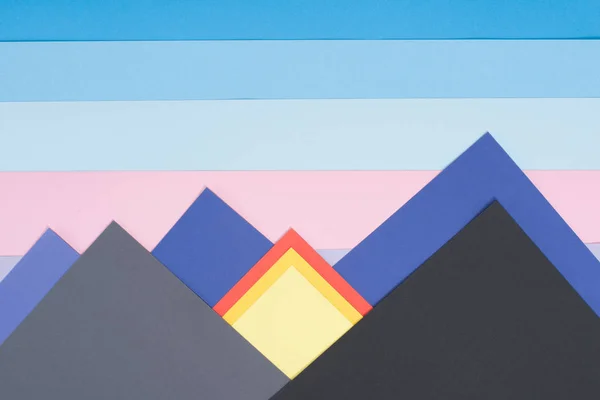 Decorative mountains made of colored paper — Stock Photo
