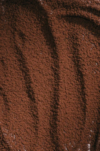 Vue du dessus du cacao brun en poudre — Photo de stock