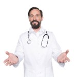 Bearded doctor with stethoscope