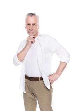 Yakışıklı sakallı olgun adam 