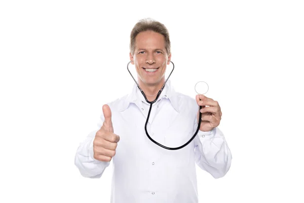 Mature doctor in white coat — Stock Photo, Image