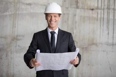 Professional architect in hard hat clipart